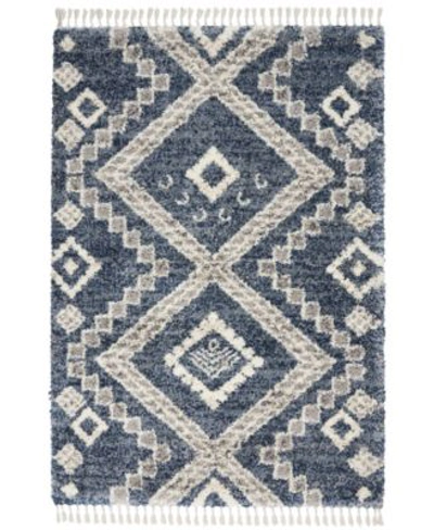 Nourison Oslo Shag Osl02 Denim Rug In Denim