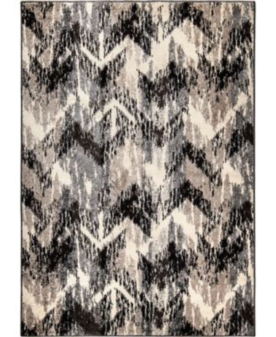 Shop Edgewater Living Closeout  Chatel Distressed Chevron Gray Rug
