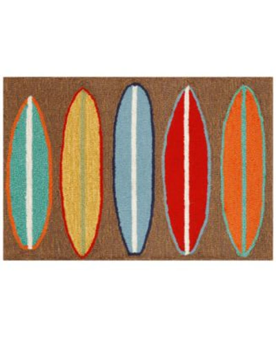 Shop Liora Manne Front Porch Indoor Outdoor Surfboards Brown Area Rug