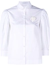 SIMONE ROCHA Cotton Poplin Shirt With Floral Embellishment,541