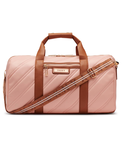 Shop Dkny Bias 17" Carry-on Duffle In Peach Bloom
