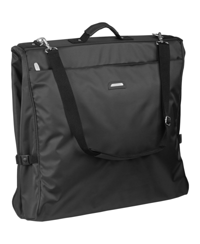 Shop Wallybags 45" Premium Framed Travel Garment Bag With Shoulder Strap And Pockets In Black