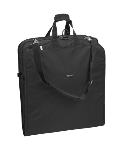 Shop Wallybags 42" Premium Travel Garment Bag With Shoulder Strap And Pockets In Black