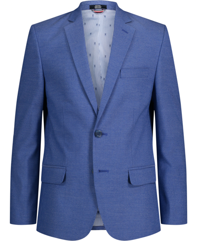 Tommy Hilfiger Big Boys Textured And Stretch Suit Jacket In Medium Blue |  ModeSens