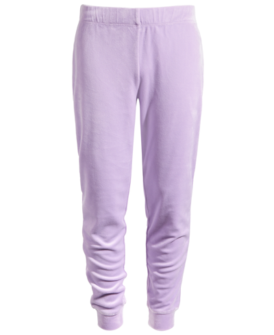 Shop Id Ideology Big Girls Solid Velour Joggers, Created For Macy's In Lilac Breeze
