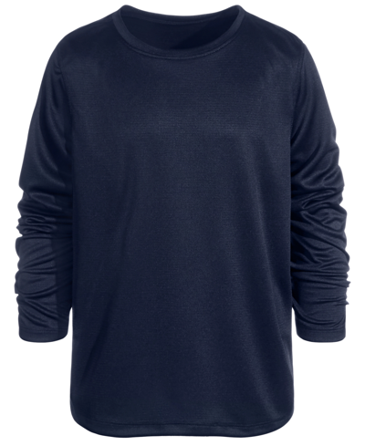 Shop Id Ideology Big Boys Long-sleeve Shirt, Created For Macy's In Indigo Sea