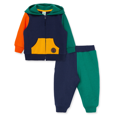 Shop Little Me Baby Boys Hoodie And Pants, 2 Piece Set In Green