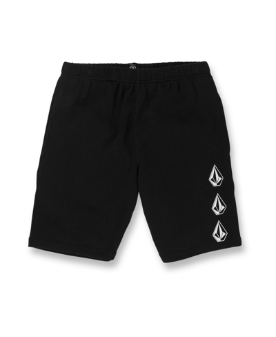 Shop Volcom Big Boys Iconic Stone Fleece Shorts In Black