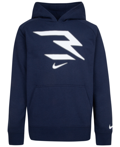 Shop Nike 3brand By Russell Wilson Big Boys Logo Pullover Hoodie In Obsidian