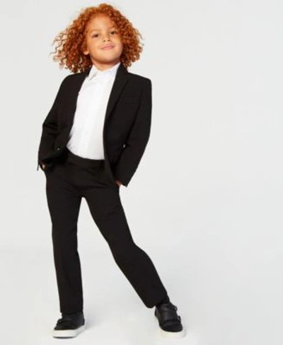 Shop Calvin Klein Little Boys Infinite Stretch Suit Separates In Black