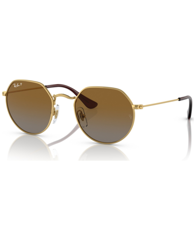 Shop Ray-ban Jr Kids Polarized Sunglasses, Rj9565 (ages 11-13) In Gold-tone