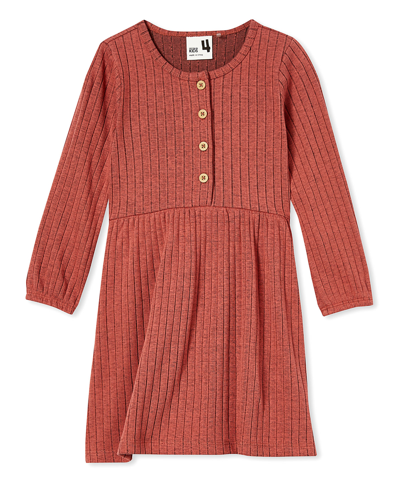 Shop Cotton On Big Girls Payton Long Sleeve Dress In Chutney