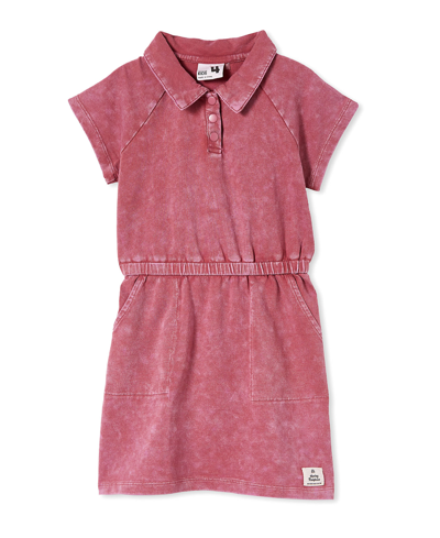 Shop Cotton On Little Girls Rachel Short Sleeve Dress In Vintage-like Berry Wash