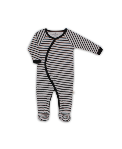 Shop Snugabye Baby Boys Or Baby Girls Stripe Kimono Sleeper Coverall, 1 Piece Set In Gray