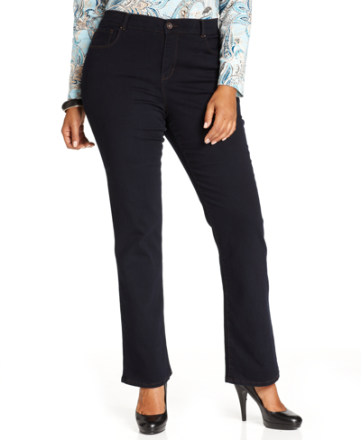 Shop Style & Co Plus & Petite Plus Size Tummy-control Bootcut Jeans, Created For Macy's In Rinse