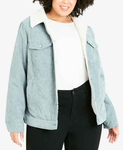 Shop Avenue Women's Plus Size Cord Jacket In Blue