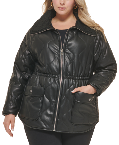 Cole Women's Plus Quilted Faux-leather Jacket In ModeSens