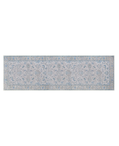 Gelpro Nevermove Traditional Jordan Kitchen Runner, 24" X 76" In Blue