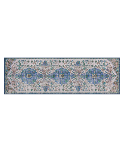 Gelpro Nevermove Retro Taryn Kitchen Runner, 24" X 76" In Blue