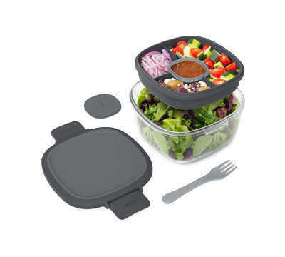 Shop Bentgo Glass Leak-proof Salad Container In Gray