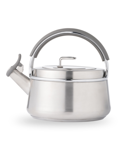 Shop Everyday Solutions Cafe Collection Whistling Tea Kettle, 2 Quart In Silver-tone