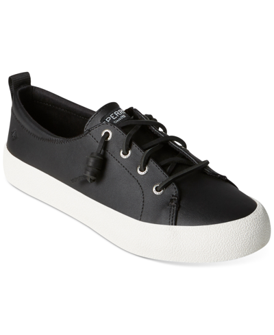 Shop Sperry Women's Crest Vibe Leather Sneakers, Created For Macy's In Black