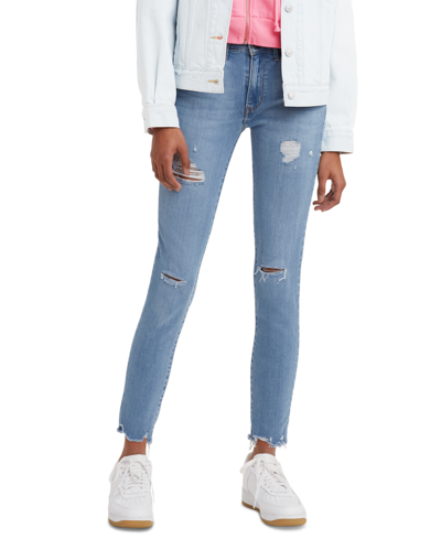 Shop Levi's Women's 721 High-rise Stretch Skinny Jeans In Medium Indigo
