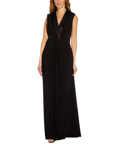 Shop Adrianna Papell Women's Surplice Gown In Black