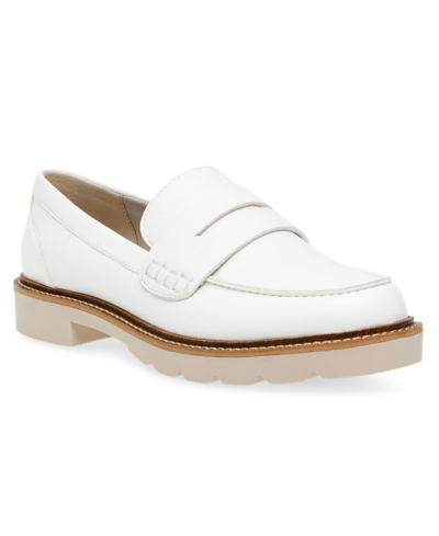 Shop Anne Klein Elia Lug Sole Loafers In White