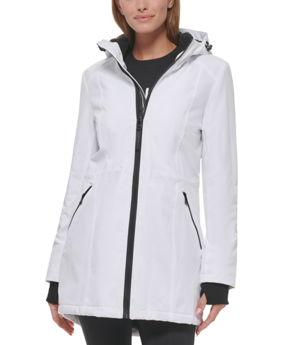 Calvin Klein Women's Hooded Faux-fur-lined Anorak Raincoat In White |  ModeSens