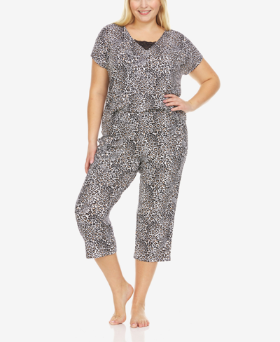 Shop Flora By Flora Nikrooz Plus Size Tiffany Knit 2 Piece Pajama Set In Cream