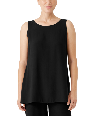 Shop Eileen Fisher Women's Sleeveless Silk Tunic In Black