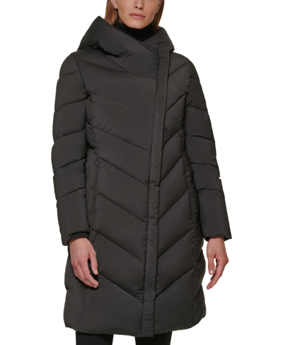 Lui Streng Zich voorstellen Calvin Klein Women's Hooded Maxi Puffer Coat In Black | ModeSens