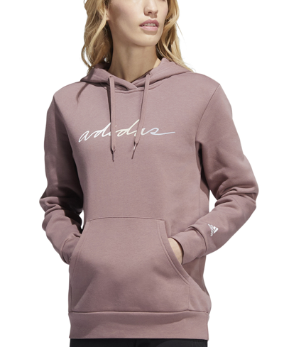 Adidas Originals Adidas Women's Linear-script Sweatshirt Hoodie In Wonder  Oxide | ModeSens