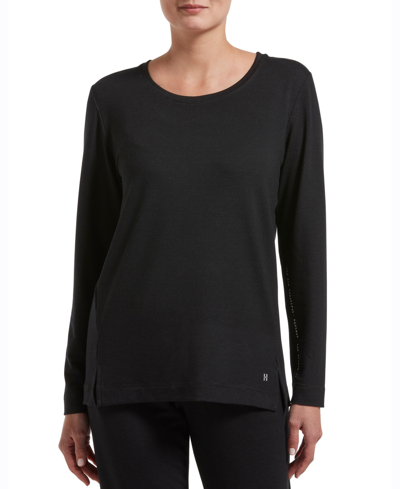Shop Hue Plus Size Solid Long Sleeve Lounge T-shirt In Black