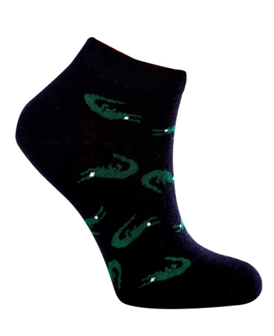 Shop Love Sock Company Women's Alligator W-cotton Novelty Ankle Socks With Seamless Toe, Pack Of 1 In Black