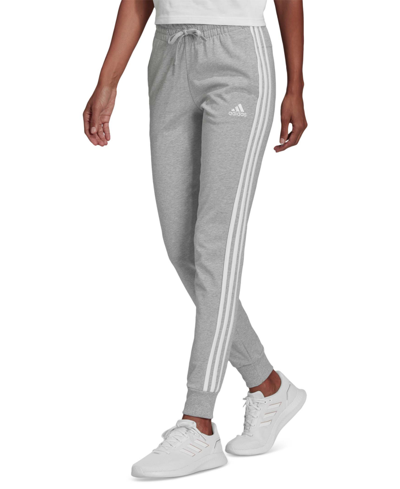 Shop Adidas Originals Adidas Women's Essentials 3-stripes Pants In Medium Grey Heather