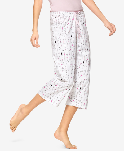 Hue Martini-print Cotton Capri Pajama Pants In Martini
