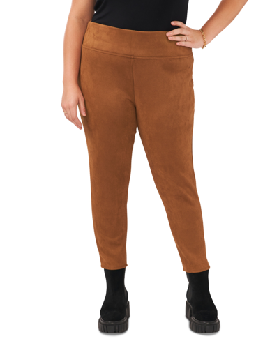 Shop Vince Camuto Wide-waistband Pull-on Leggings In Vicuna