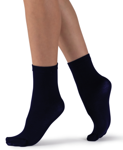 Shop Lechery Women's European Made Classic Cotton Blend Socks In Blue