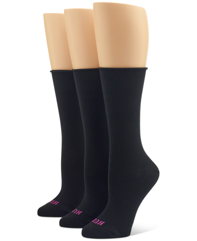 Shop Macy's Women's 3-pk. Roll Top Socks In Black Pack