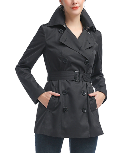 Shop Kimi & Kai Women's Noa Water-resistant Shell Trench Coat In Black