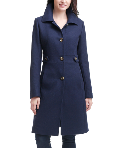 Shop Kimi & Kai Women's Heather Wool Walking Coat In Navy