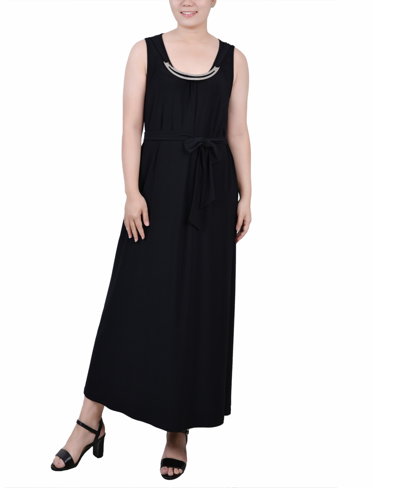 Shop Ny Collection Women's Ankle Length Sleeveless Dress In Black