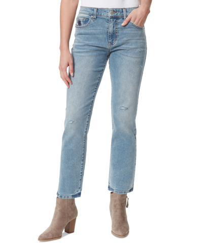 Shop Gloria Vanderbilt X Christian Siriano Miles Straight-leg High-rise Jeans In Matapeak Wash