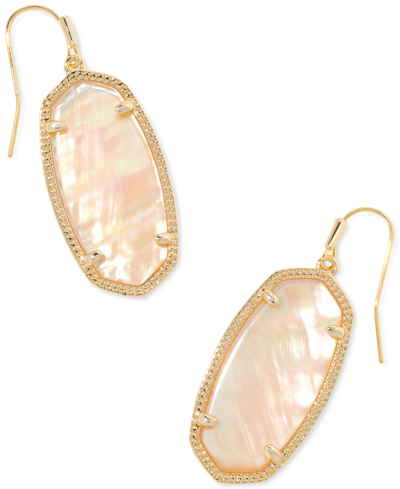 Shop Kendra Scott 14k Gold Plated Elle Drop Earrings In Golden Abalone