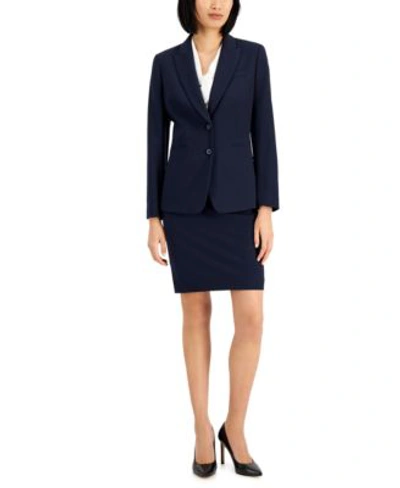 Shop Tahari Asl Notched Two Button Blazer Pencil Skirt In Black