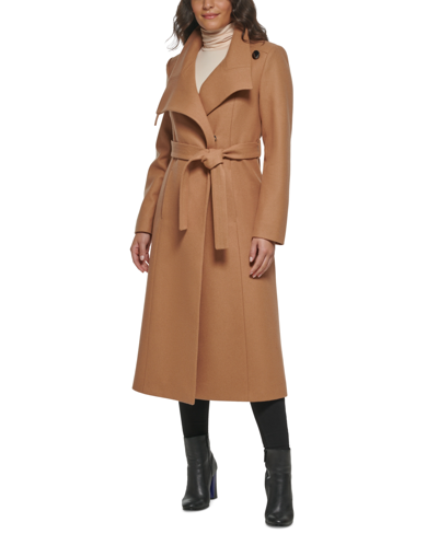 Kenneth cole asymmetrical belted maxi coat outlet
