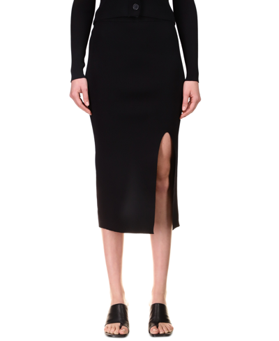 Shop Sanctuary Women's Sugar & Spice Ribbed Midi Skirt In Black