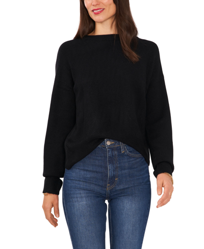 Shop 1.state Women's Long Sleeve Cozy Wrap Back Sweater In Rich Black
